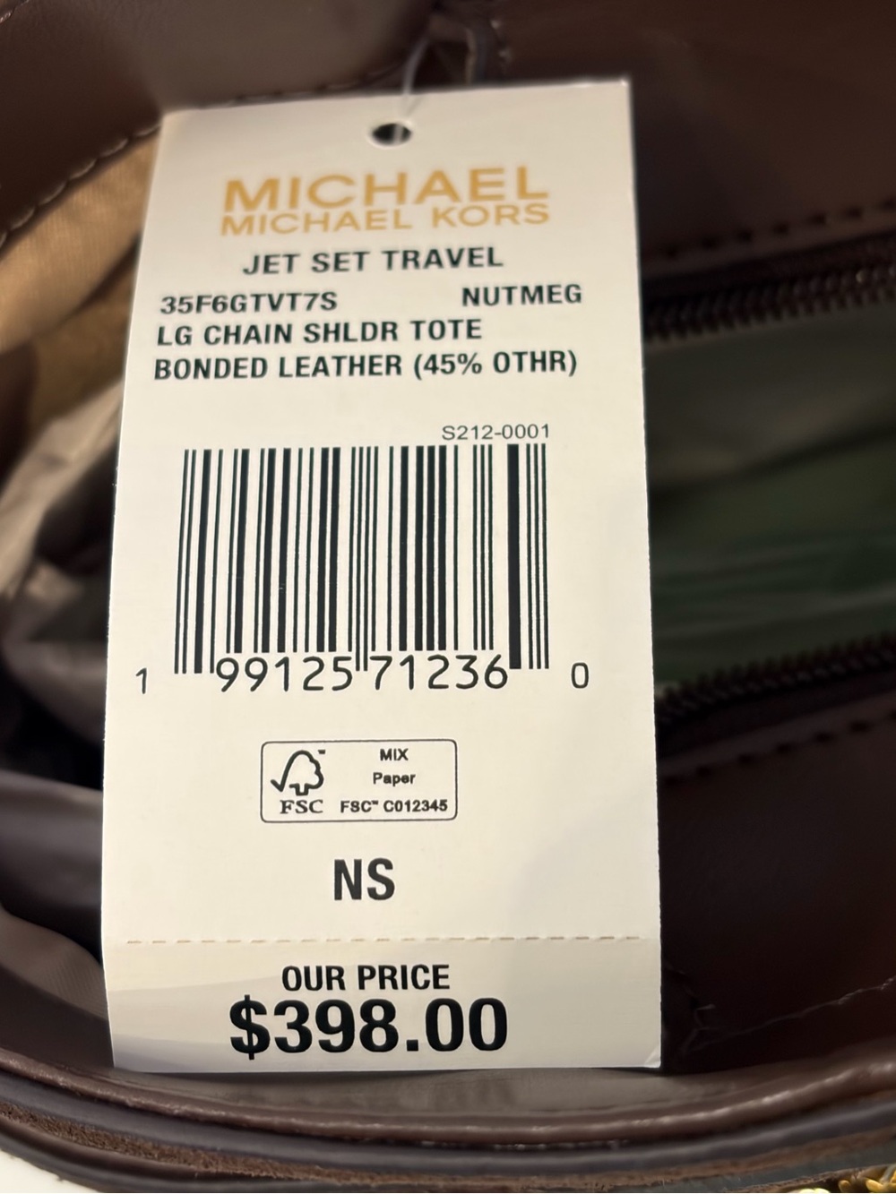 Michael Kors Chocolate Brown Suede Jet Set Travel Chain Tote Shoulder bag - Picture 13 of 13